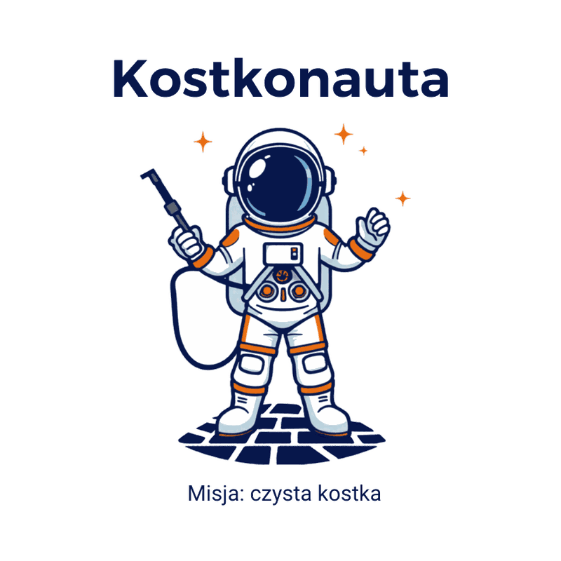 Logo Kostkonauty — kosmonauta na czystej kostce
